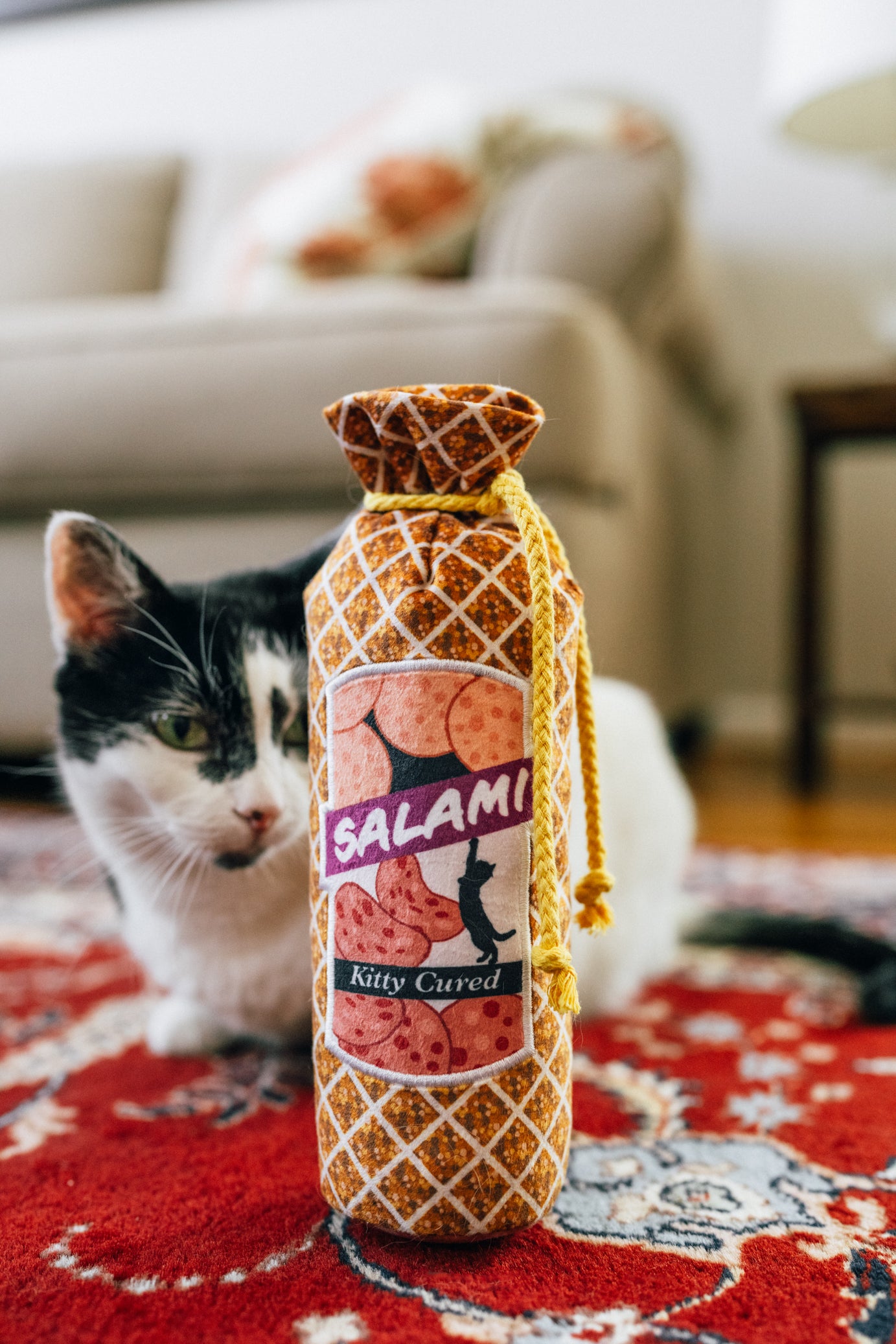 P.L.A.Y. Feline Frenzy, Catnip Kicker Toy set: Salami Slammer