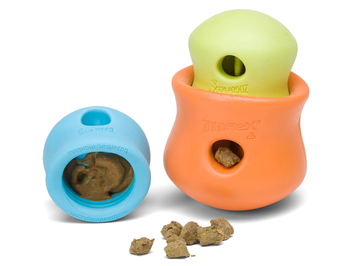 Interactive puzzle, food-dispensing dog toy, Zogoflex Toppl