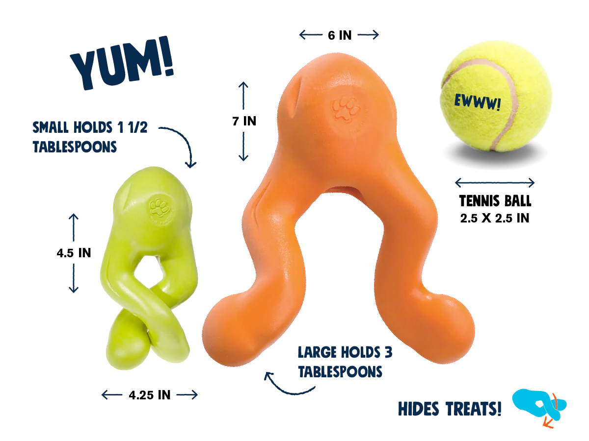 Toss and Fetch Interactive Treat Dispensing Dog toy, Zogoflex Tizzi