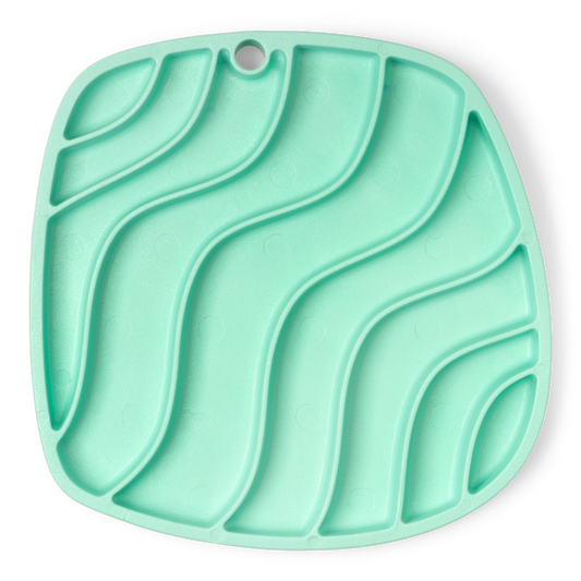 Dog Food and Drink Non-slip Eco Sustainable All-in-one Slow Feeder Lick Feast Mat: Mint (Spring Limited Edition)