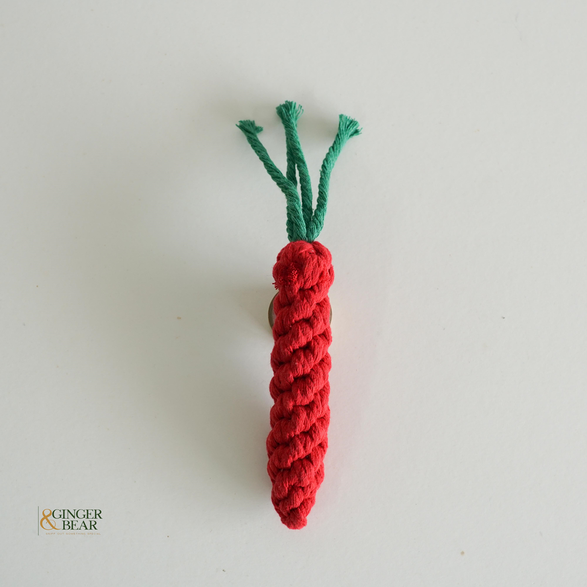 Knotty Interactive Upcycled Cotton Rope Dog Toy, Carrot