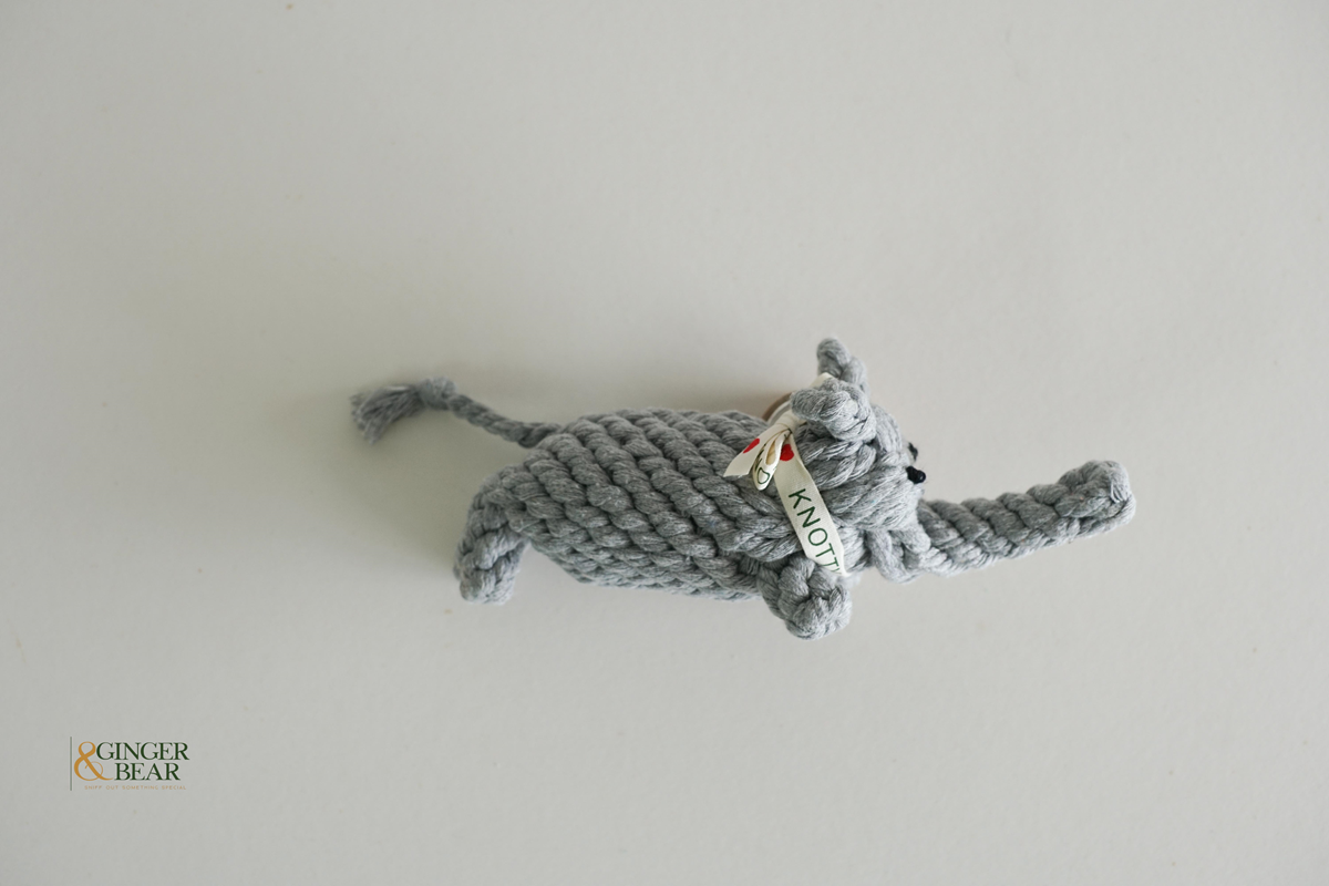 Knotty Interactive Upcycled Cotton Rope Dog Toy, Ella the Elephant