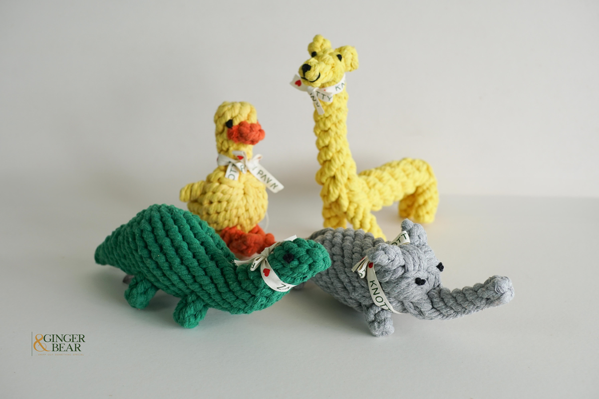 Knotty Interactive Upcycled Cotton Rope Dog Toy, Sunny the Yellow Duck