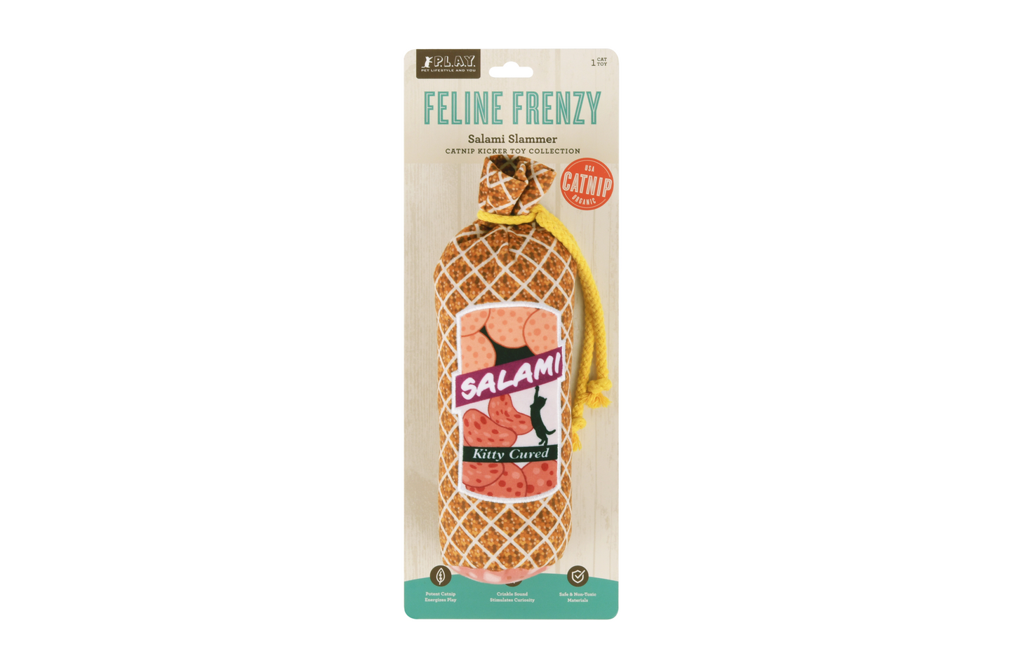 [Pre-Order] P.L.A.Y. Feline Frenzy, Catnip Kicker Toy set: Salami Slammer