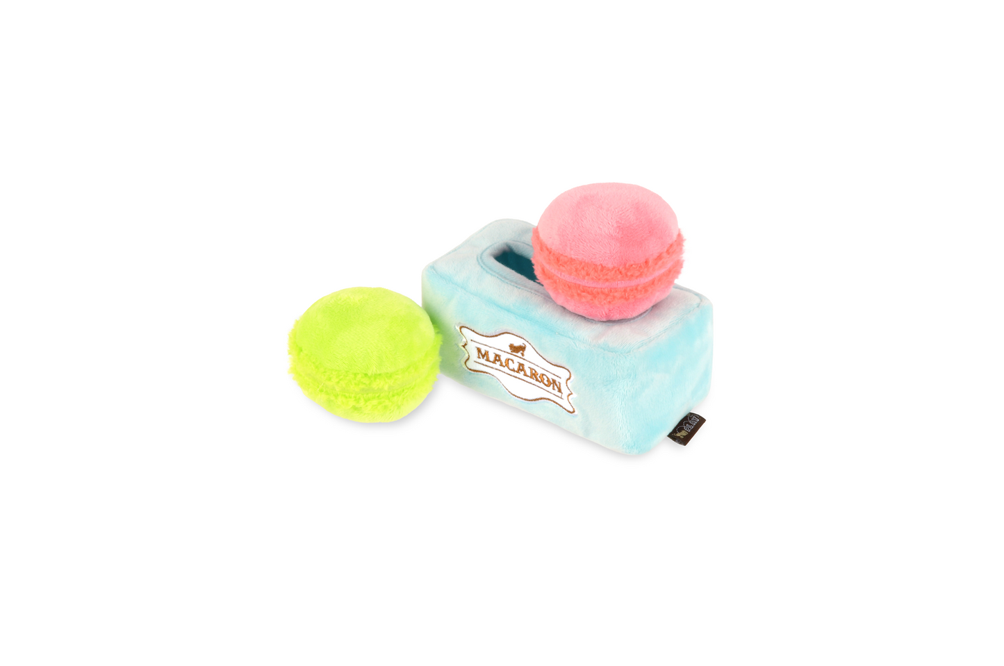 [Pre-Order] P.L.A.Y. Pup Cup Cafe Squeaky Plush Dog toys, Mutt-a-rons (mini sized)