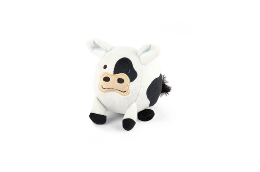 [Pre-Order]P.L.A.Y. Barnyard Buddies Squeaky Plush Dog Toy, Cole the Cow