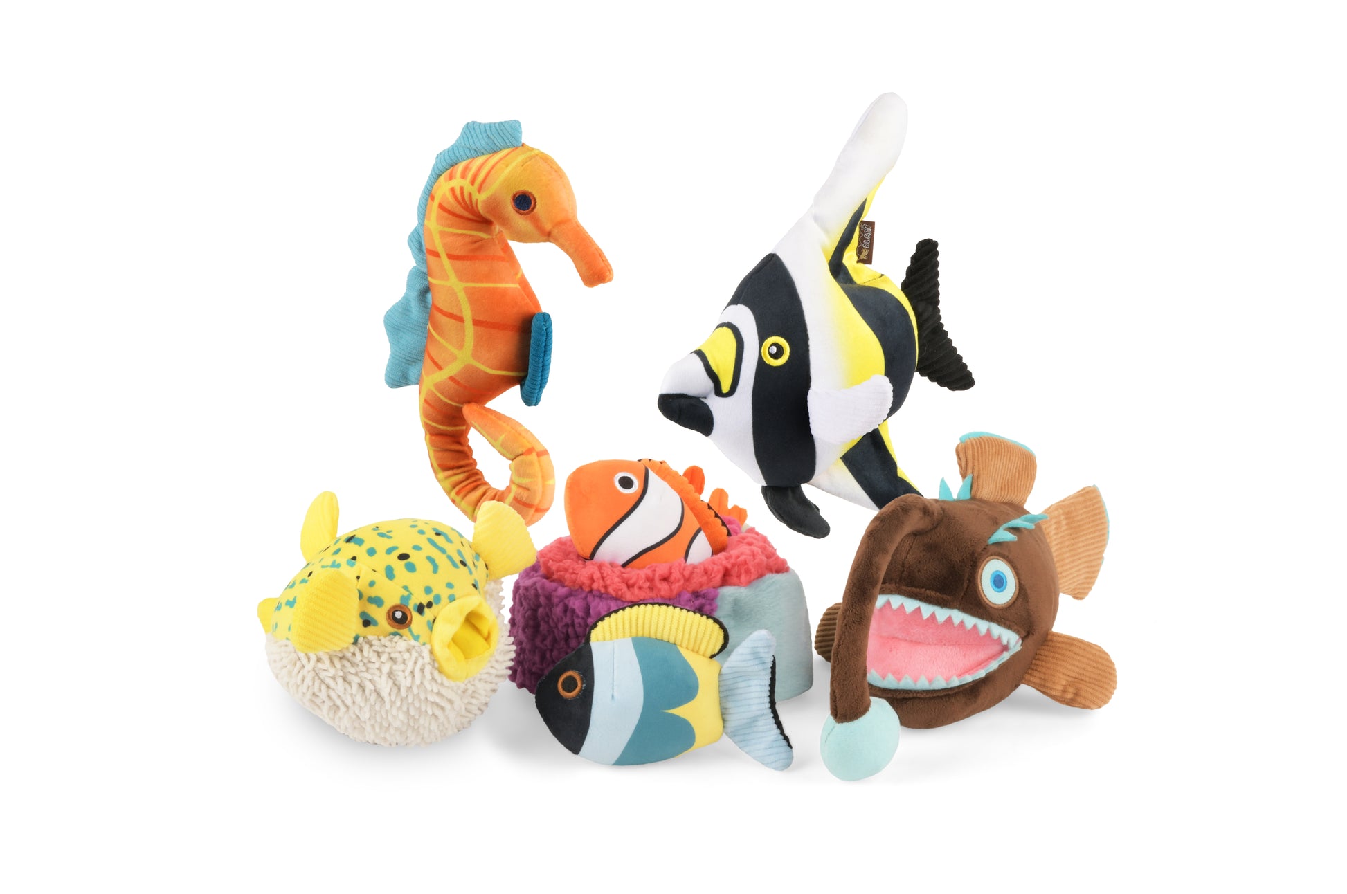 P.L.A.Y. Ocean Buddies interactive squeaky plush dog toys