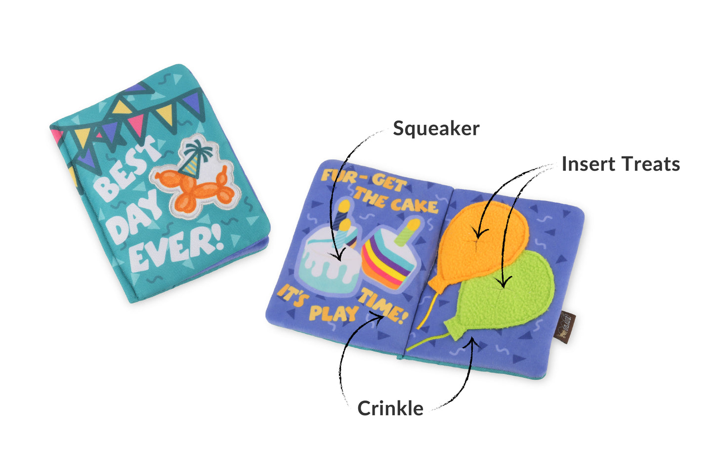 P.L.A.Y. Party Animal Barkday Wishes Interactive Squeaky Dog Toy