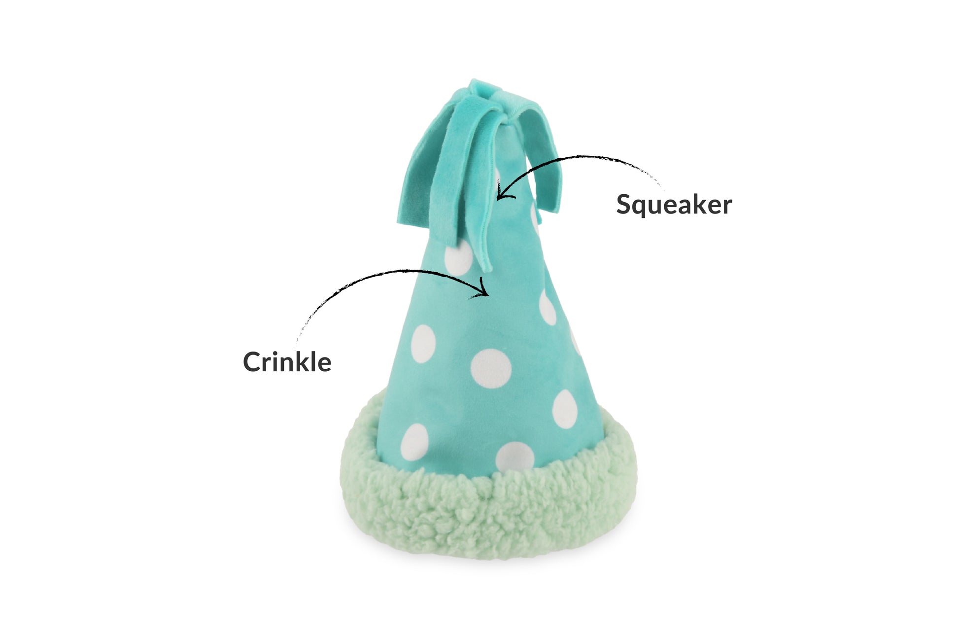 P.L.A.Y. Party Animal Yappy Party Hat Plush Interactive Squeaky Dog Toy