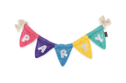 P.L.A.Y. Party Animal Tug n’ Party Banner | Interactive Rope Tug Toy for Dogs