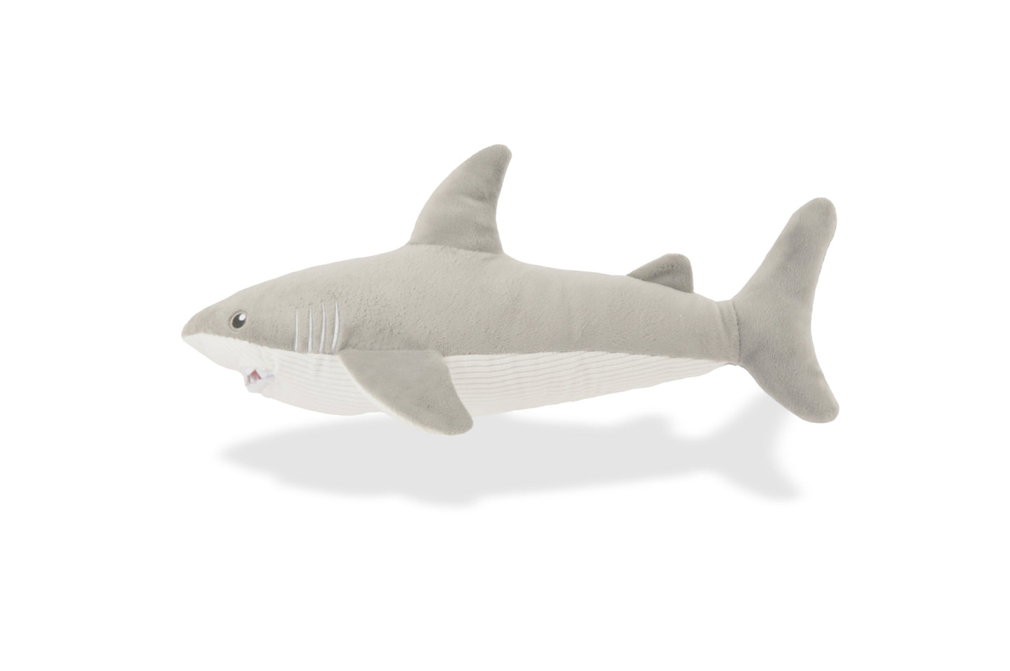 P.L.A.Y. Ocean Buddies Great White Gabe shark interactive squeaky plush dog toy with hidden treat pocket
