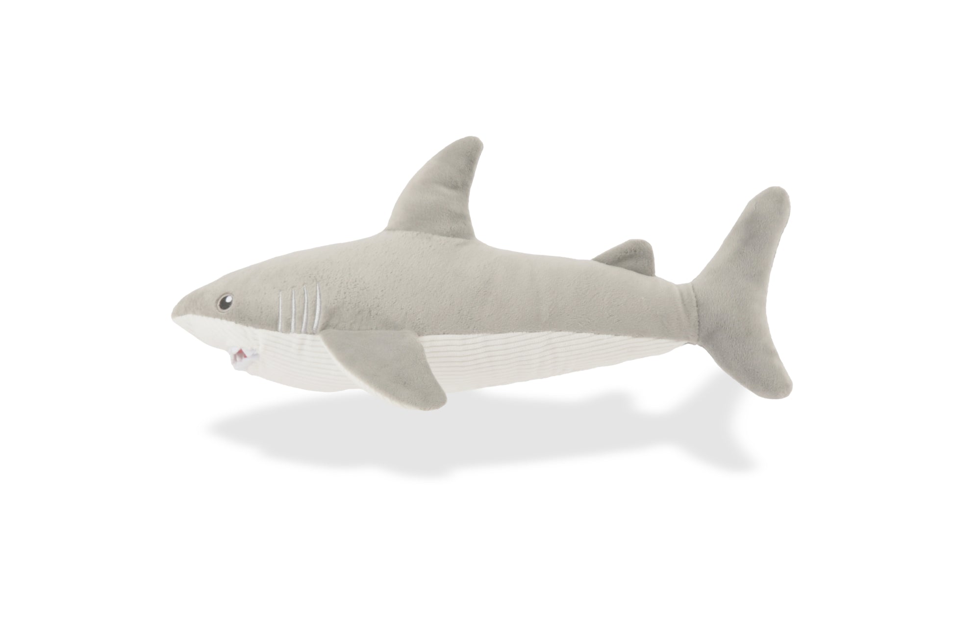 P.L.A.Y. Ocean Buddies Great White Gabe shark interactive squeaky plush dog toy with hidden treat pocket