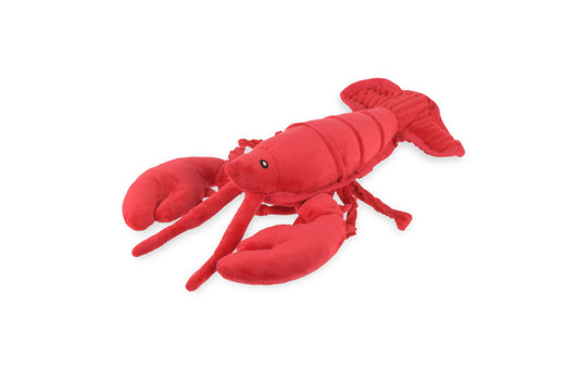 P.L.A.Y. Ocean Buddies Lemmy the Lobster red interactive plush dog toy with large squeaky claws