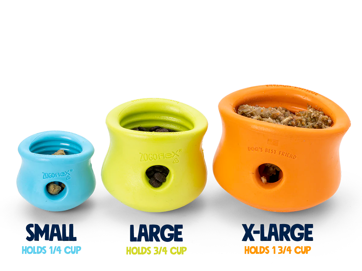 Interactive puzzle, food-dispensing dog toy, Zogoflex Toppl, Evergreen