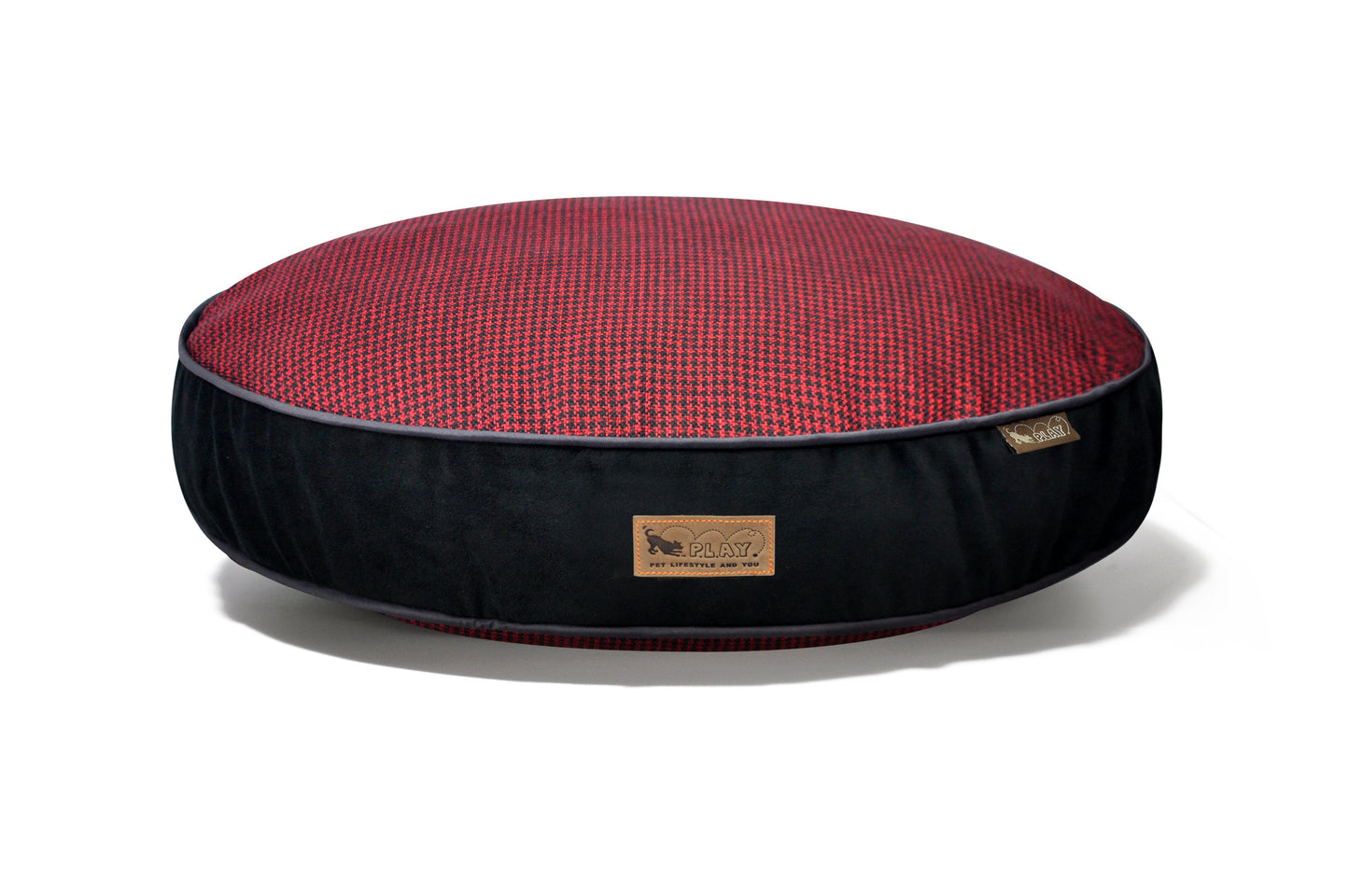[Pre-order]Round Bed: Houndstooth Cayenne Red