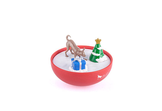 P.L.A.Y. Wobble Ball 2.0 Holiday Edition Red Interactive dog toy