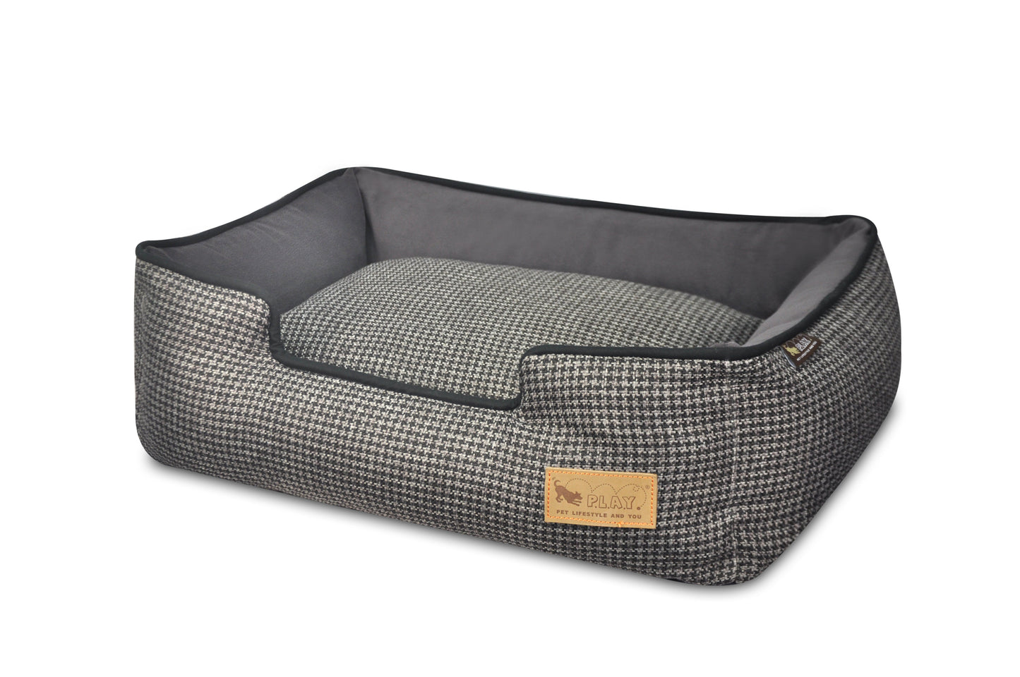 Lounge Bed: Houndstooth Shadow Grey